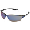 MCR Safety LW218 Law LW2 Series Safety Glasses, Blue Diamond Mirror Lens, TPR Nose Piece and Temple Inserts, Gray Frame