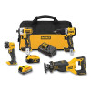 DeWalt DCK449E1P1 20V MAX* XR Brushless 4-Tool Combo Kit with POWERSTACK Battery, 20 V, 3250 RPM