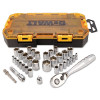 DeWalt DWMT73804 34-Piece 1/4 Inch and 3/8 Inch Drive 6-Point SAE Socket Set with Tough Box
