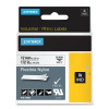 DYMO 18488 Industrial Rhino Flexible Nylon Label Cartridge, 1/2 in W x 11.5 ft L, Black Print on White Background