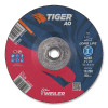 Weiler 57128 Tiger AO Grinding Wheel, 6 in dia x 1/4 in Thick, 5/8 in-11 UNC Arbor, A24R, Type 27