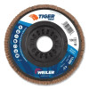 Weiler 50002 Trimmable Tiger Abrasive Flap Disc 4-1/2 In x 7/8 In Arbor 40 Grit Type 29 13000 RPM