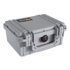 Pelican 1150000180 Protector Case, 0.1 ft, 9.44 in L x 7.8 in W x 4.29 in D, Silver, with Foam