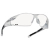 Bolle Safety 40113 Rush Series Safety Glasses, HD Lens, Anti-Scratch, Hydrophobic, Clear Frame, TPR