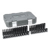 GEARWRENCH 84902 Impact Socket Set, 1/4 in Dr, 6-point, SAE/Metric, 3/16 in to 15 mm, 48-Pc Deep/Standard Lengths, Incl Blow Mold Case