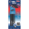 Eklind Tool 10609 Hex-L Key Set, 9 per Holder, Hex Tip, Metric, Long Arm