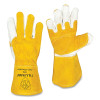 Tillman 52M MIG Welding Gloves, 52, Goatskin/Split CH Palm/Split CH BOH/Cuff, Med, Bourbon Brn/Pearl, 4 in Shirred Cuff