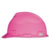 MSA 10155230 V-Gard Protective Cap-Style Hard Hat, Slotted, Fas-Trac III Suspension, Standard Size, Hot Pink