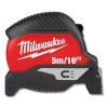 Milwaukee Tool 48-22-1017M Magnetic Tape Measure, 5 m/16 ft, Metric/SAE, Double-Sided Printing, Steel Blade, Red/Black