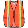 MCR Safety V201R General Purpose Safety Vest, One Size Fits Most, Orange w/Lime and Silver Stripes