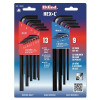 Eklind Tool 10222 Hex-L Key Set, 22 per card, Hex Tip, Inch/Metric, Long Arm