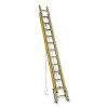 Werner D7124-2LV Fiberglass D-Rung Extension Ladder 24 Ft Type IAA 375 Lb Capacity with Leveler Yellow