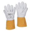 Tillman 13323X TIG Welding Gloves, 1332, Top Gr Goatskin Palm/BOH/Cuff, 3XL, Pearl/Bourbon Brn, 4 in L Shirred Cuff