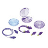 Moldex 6400 Rockets Reusable Earplugs, TPE, Purple, Uncorded