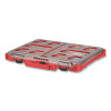 Milwaukee Tool 48228431 PACKOUT Compact Oraganizer, 8 Small Bins, 2 Large Bin, 18 in W x 12 in D, 1.8 in H, Red