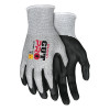 MCR Safety 92743BPM CutPro 92743BP 13-ga HyperMax Bi-Polymer Coated Gloves, Medium, Salt-and-Pepper/Black