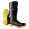 Dunlop Protective Footwear 8680200.11 PolyGoliath Rubber Boots, Steel Toe and Midsole, Men's 11, Polyblend/PVC, Black/Yellow