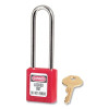Master Lock 410LTRED Zenex Thermoplastic Safety Lockout Padlock, 410, 1-1/2 W x 1-3/4 H Body, 3 in H Shackle, KD, Red