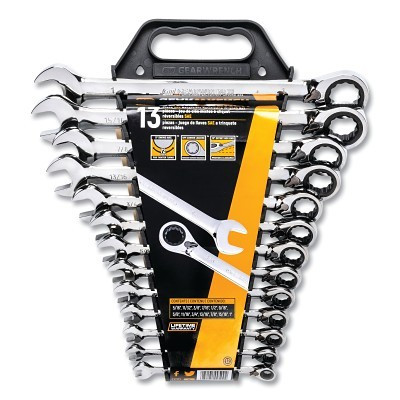 GEARWRENCH 9509N 13 Pc Reversible Combination Ratcheting Wrench Sets, 12 Point, SAE