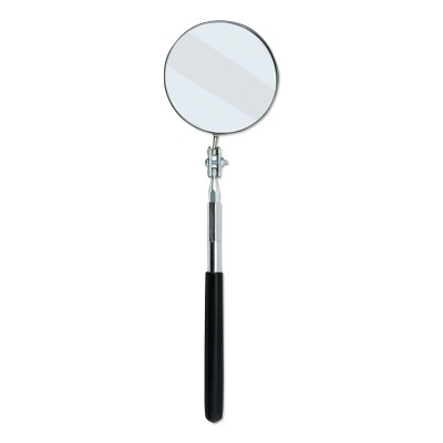 Ullman S2 Telescoping Inspection Mirror, Round, 3-1/4 in dia, 11 in L to 15 in L