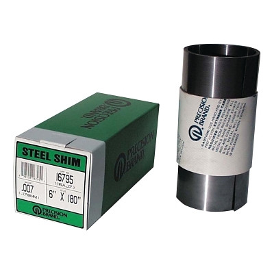 Precision Brand 16590 Steel Shim Stock Roll, 0.001 in, Low Carbon 1008/1010 Steel, 0.02 in x 100 in x 6 in