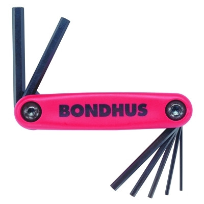 Bondhus 12592 GorillaGrip Fold-Up, 7 per Fold-Up, Hex Tip, Metric, 1-1/2 mm to 6 mm
