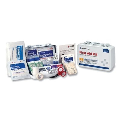 First Aid Only 90755 ANSI A Type III Weatherproof Bulk First Aid Metal Kit, 10 Person, Metal Case, Wall Mount