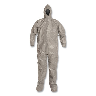 DuPont Tychem TF169TGYXL000600 Tychem 6000 Coveralls, TF169T, Taped Seams, Gray, X-Large, Standard