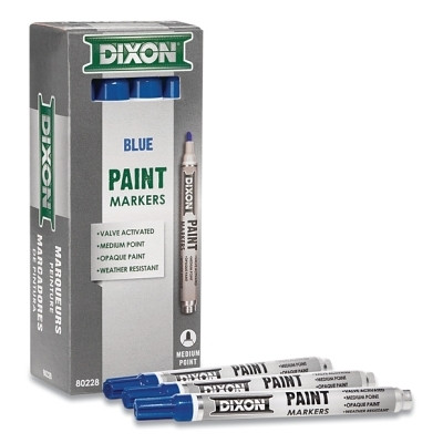 Dixon Ticonderoga 80228 Valve Action Paint Marker, 11/16 in Tip, Medium, Blue