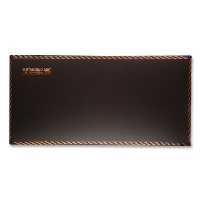 IMPACTO MAT5030 Anti-Fatigue X-Standing Mat, Large, 18 in W x 36 in L, 1 in Thick, Bevel Edge, Black/Orange