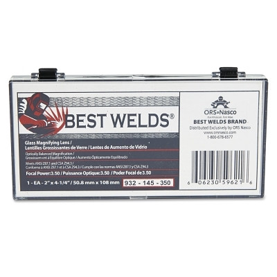 Best Welds 932145350 Glass Magnifier Plate, 2 in x 4.25 in, 3.5 Diopter, Clear