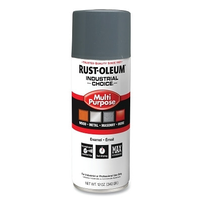 Rust-Oleum 1686830V Industrial Choice 1600 System Enamel Aerosols, 12 oz, Universal Gray, High-Gloss