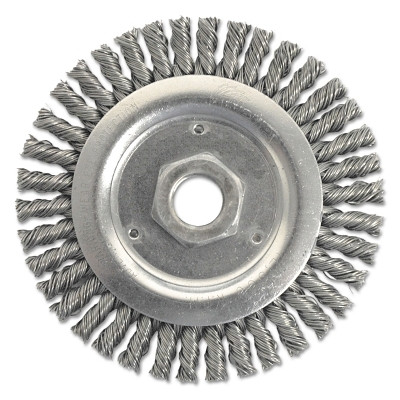 Weiler 79801 Dually Stringer Bead Twist Knot Wire Wheel 4-1/2 In x 3/16 In 0.020 In Steel 5/8 In 11 UNC 15000 RPM