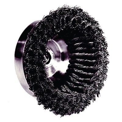Weiler 12556 Heavy-Duty Knot Wire Cup Brush, 6 in Dia., 5/8-11 UNC Arbor, 1 3/8 x .023 Wire