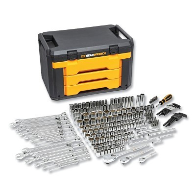 GEARWRENCH 80942 239 Piece Socket and Ratchet Set, 1/4 in to 3/8 in Drive, 6 pt and 12 pt, Metric/SAE