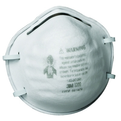 3M 7000052787 N95 Particulate Respirator, Half Facepiece, Two Fixed Straps, Non-Oil Particles, White