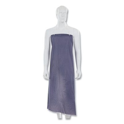MCR Safety O63R4 Blue Vinyl Apron, 35 in W,  48 in L, 6 mil Thickness, Raw Edges