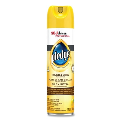Pledge 301168 Furniture Polish, 14.2 oz, Aerosol Can, Lemon Scent