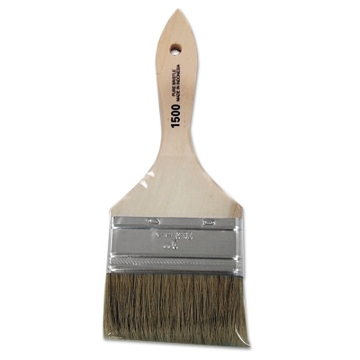 Linzer 15003 White Chinese Bristle Paint Brush, 3/8 in Thick x 3 in W, Wood Handle