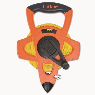 Crescent Lufkin FE150 Hi-Viz Orange Reel Fiberglass Tapes, 1/2 in x 150 ft, SAE, Orange, 1/8 in Grad