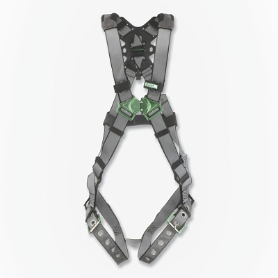 MSA 10195094 V-FIT Full-Body Harness, Back D-Ring, Super XL, QC Chest/Tongue-Buckle Leg Straps, Shoulder Padding