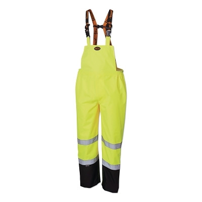 Pioneer V1200461UXL 5404AU/5405AU HV 300D Ripstop Waterproof Safety Bib Pant, X-Large, Y/G