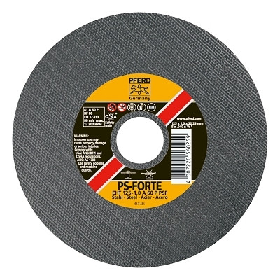 Pferd 69403 Type 1 Die Grinder A-PS Cut-Off Wheel, 4 in dia, 0.035 in Thick, 3/8 in Arbor, 60 Grit, Aluminum Oxide