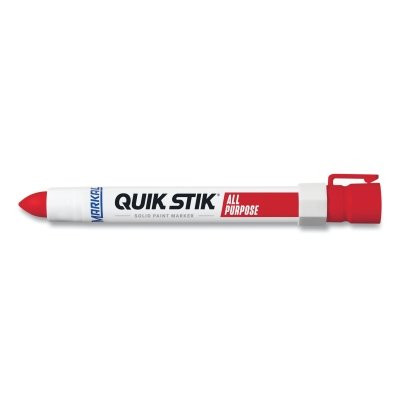 Markal 61049 Quik Stik All Purpose Solid Paint Marker, 11/16 in Tip, 6 in L, Red