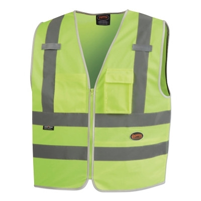 Pioneer V1025160U5XL 6855U/6856U Hi-Vis Multi-Pocket Safety Vest, 5X-Large, Green