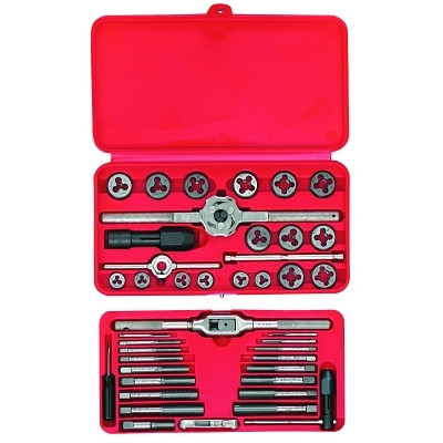 Irwin Hanson 24606 41-Pc Machine Screw/Fractional Tap and Hex Die Set