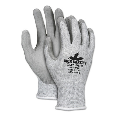 MCR Safety 92743PUM Cut Pro Gloves, Medium, Silver/Gray