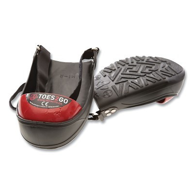 IMPACTO T2GUM TOES2GO Steel Toe Cap Overshoes, Steel Toe/PVC, Black/Red, Medium