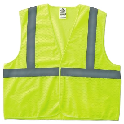 Ergodyne 20973 GloWear Safety Vest, 8205HL, Mesh, Class 2, Type R, 2 in Reflective Tape, Hook and Loop, Small/Medium, Lime