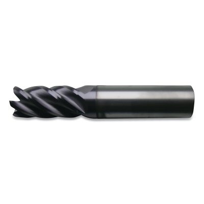 Cleveland C80611 CEM-V2-5R Carbide End Mill, 1 x 1 x 3 x 6, 0.030 CR, 5 Flutes, Straight Shank,  AP/MAX Finish